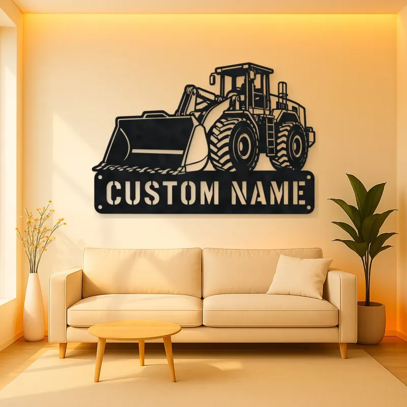 Personalized Heavy Wheel Loader Oversized Bucket Metal Wall Art