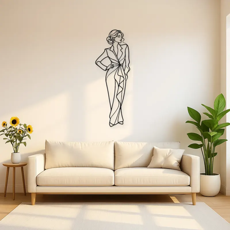 Confident Hand on Hip Metal Wall Art | Romantic Couple Decor
