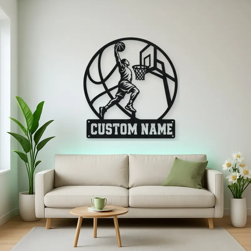 Personalized Slam Dunk Basketball Metal Wall Art