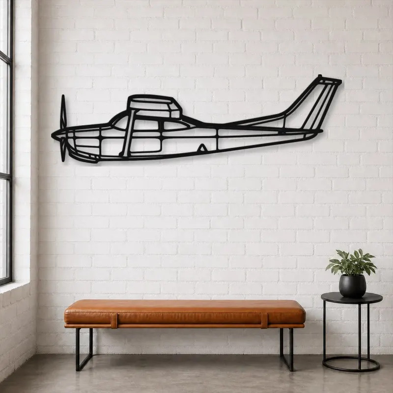 Silhouette de l'avion R182 en métal, décoration murale en métal, décoration aéronautique, décoration d'aviateur