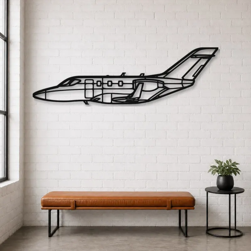Insegna in metallo silhouette aereo HA-420 HondaJet 2 Elite, Silhouette aereo in metallo, Decorazione da parete aviatore