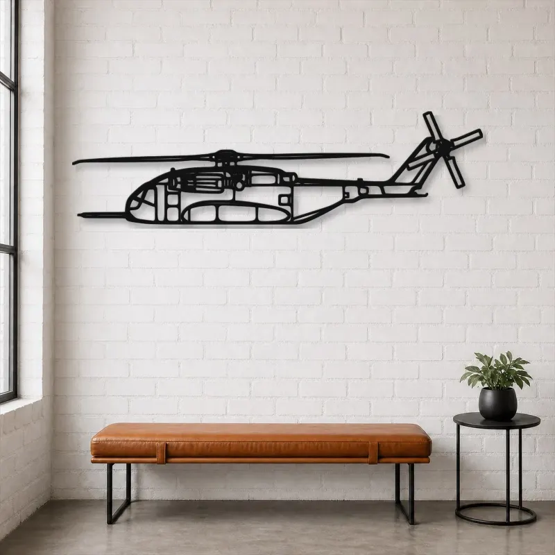 Silhouette en métal d'hélicoptère CH-53K King Stallion, Décoration murale, Cadeau d'anniversaire, Silhouette d'aéronef