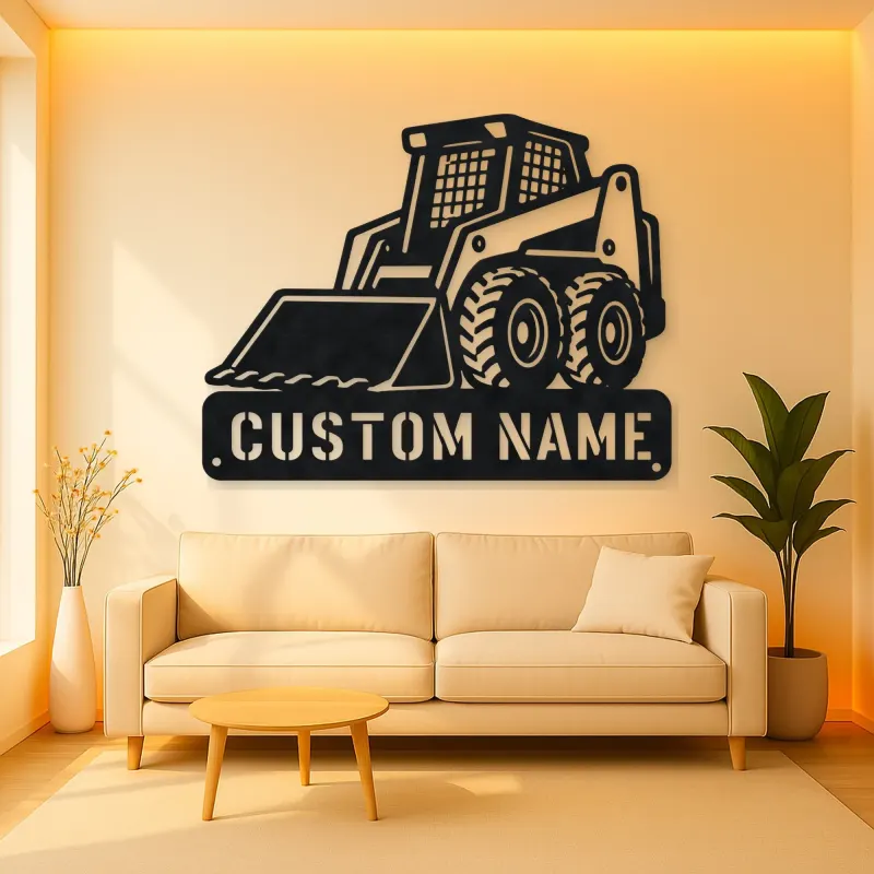 Personalized Compact Skid Steer Loader Metal Wall Art