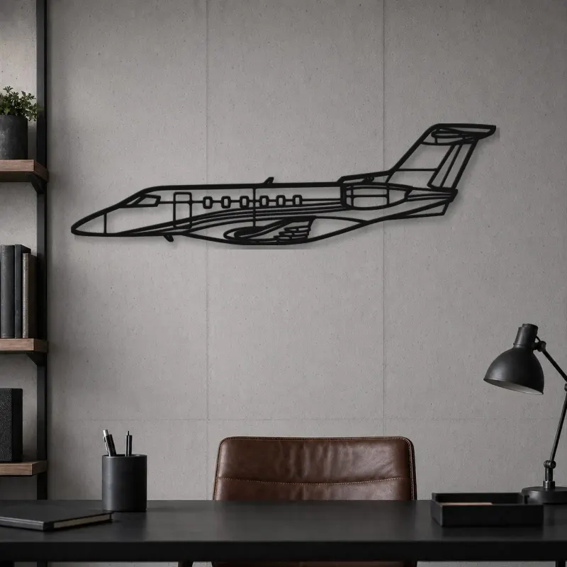 Silhouette en métal d'avion PC-24, Décoration murale en métal, Décor aéronautique, Cadeau pour aviateur