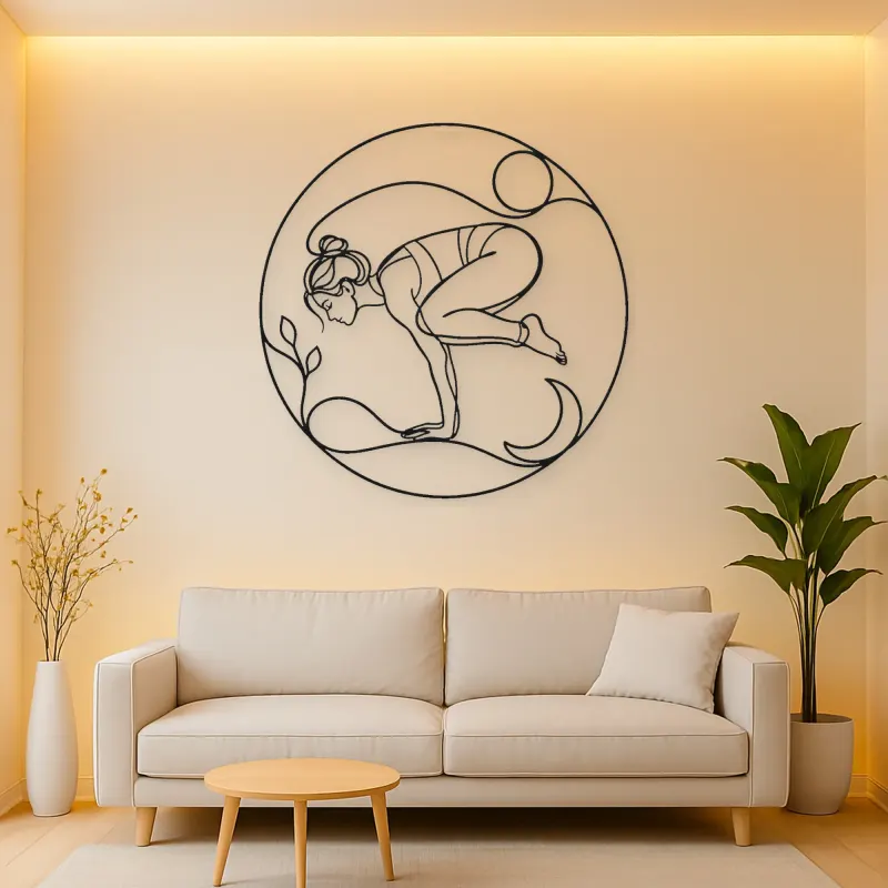 Crow Pose Balance Metal Wall Art | Yoga and Meditation Wall Decor