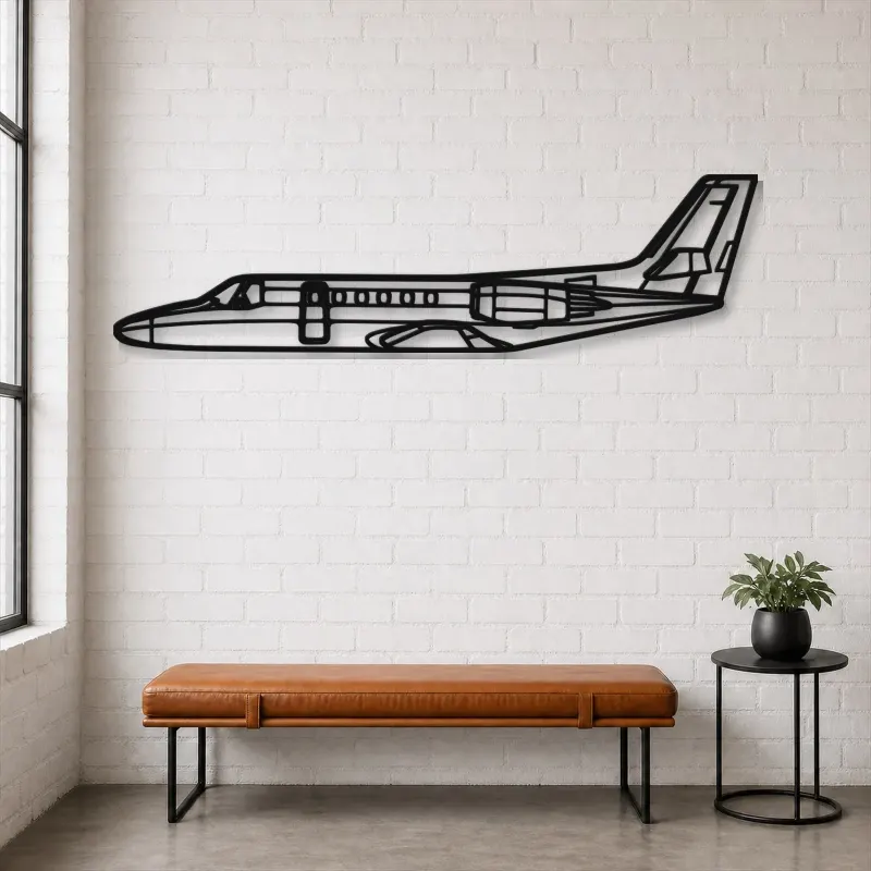 Silhouette de l'avion Citation II en métal, Silhouette d'avion en métal, Décoration murale aviation, Décoration aviateur