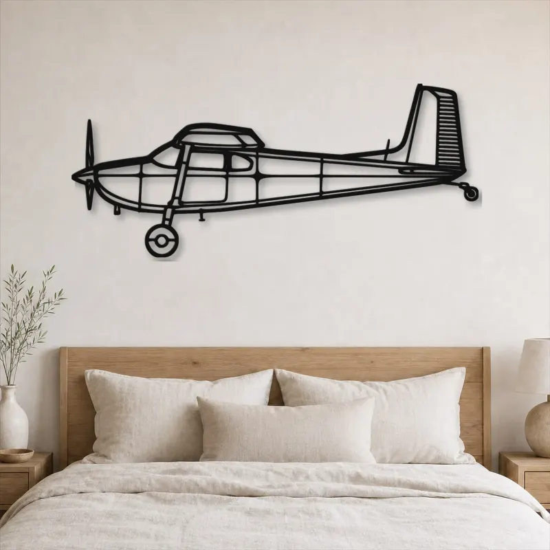 Silhouette d'avion en métal 180F, Décoration murale en métal, Décor aéronautique, Décorateur aviateur