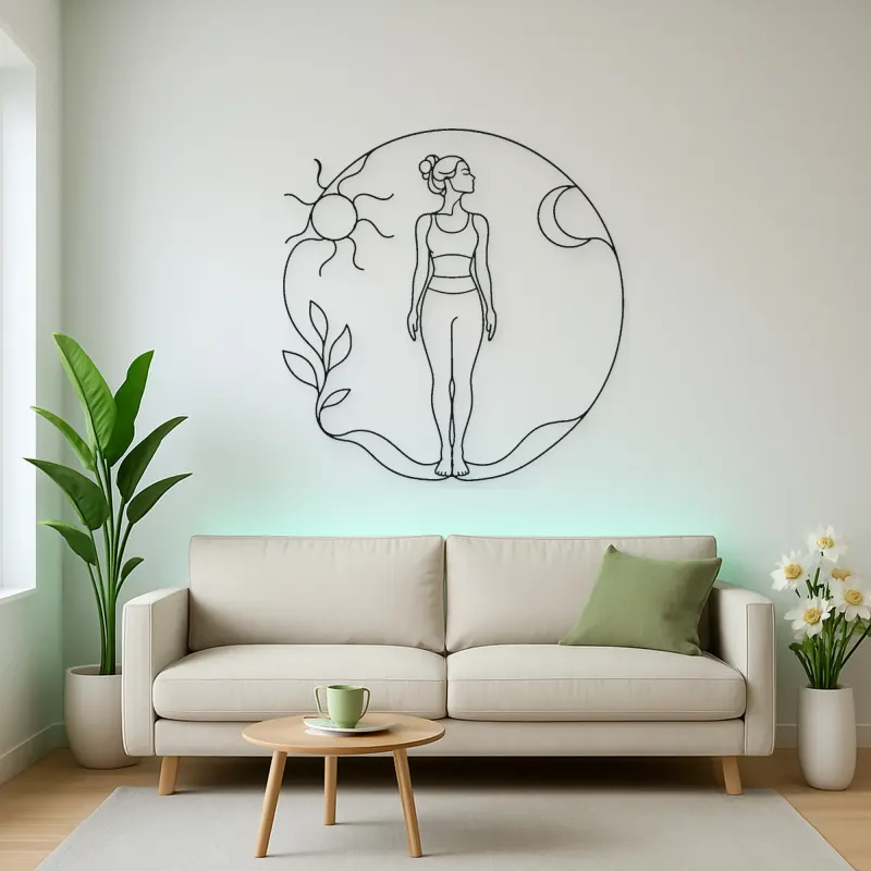 Mountain Pose Flow Metal Wall Art | Yoga and Meditation Wall Decor