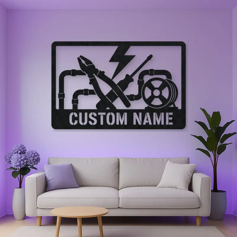 Personalized Electrician Tools Metal Wall Art