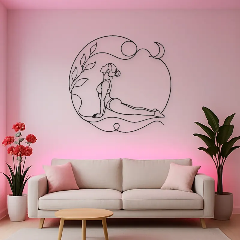 Upward Dog Flow Metal Wall Art | Yoga and Meditation Wall Decor