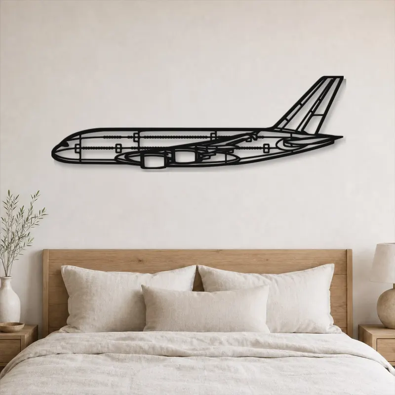 Insegna in metallo silhouette A380-800