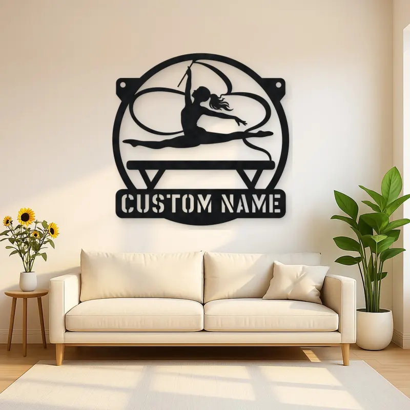 Personalized Rhythmic Gymnast Metal Wall Art with Ribbon