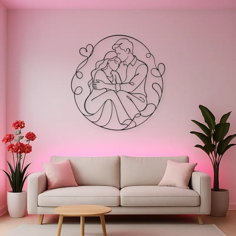 Quiet Moment Couple Metal Wall Art | Romantic Couple Decor
