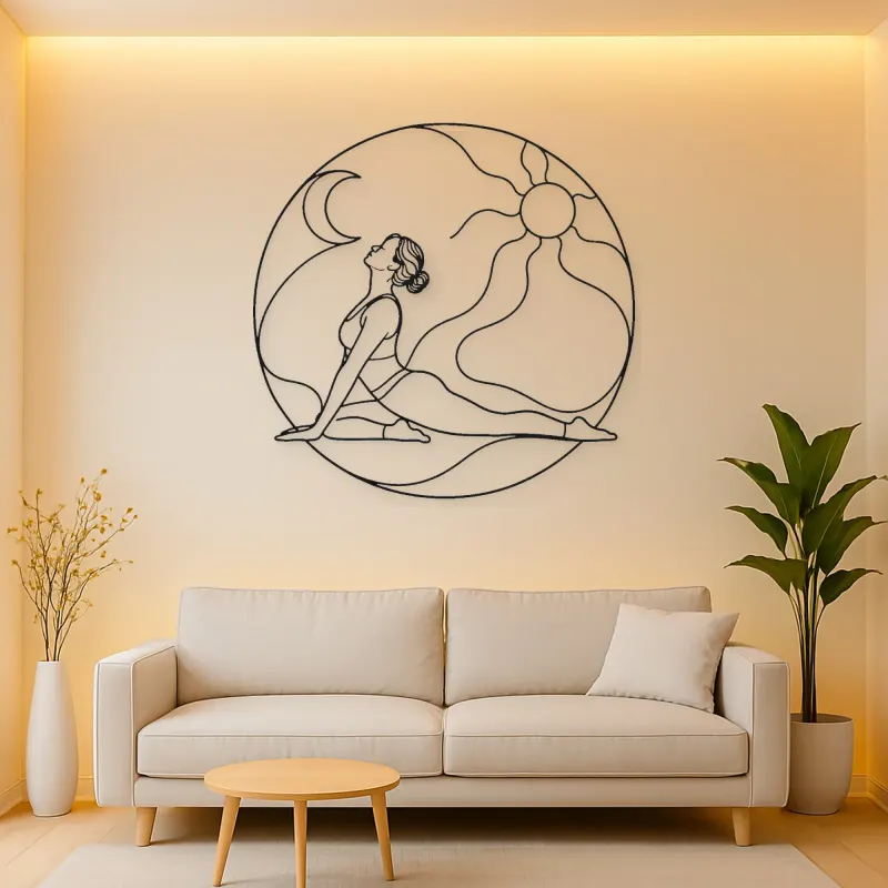 Pigeon Pose Release Metal Wall Art | Yoga and Meditation Wall Decor