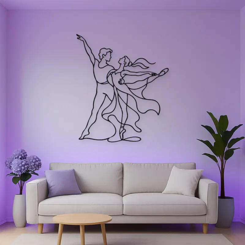 Ballet Pas De Deux Metal Wall Art | Couple Dance Wall Decor