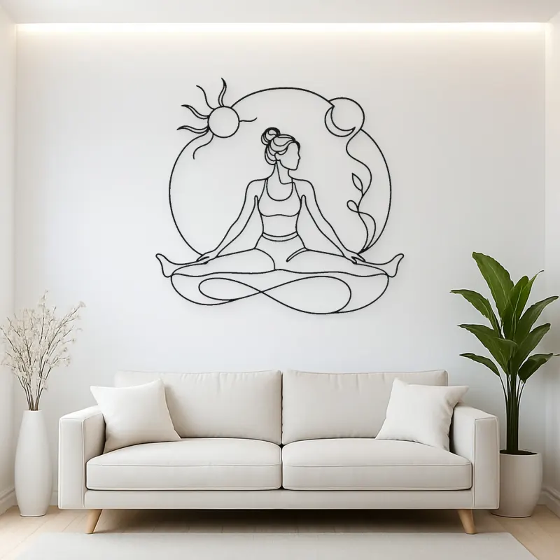 Wide Leg Fold Metal Wall Art | Yoga and Meditation Wall Decor