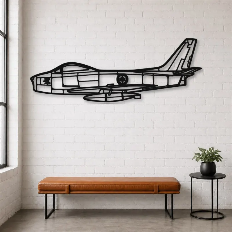 Silhouette en métal d'avion F86 Sabre Canada, décoration murale en métal, décoration aéronautique, cadeau pour aviateurs