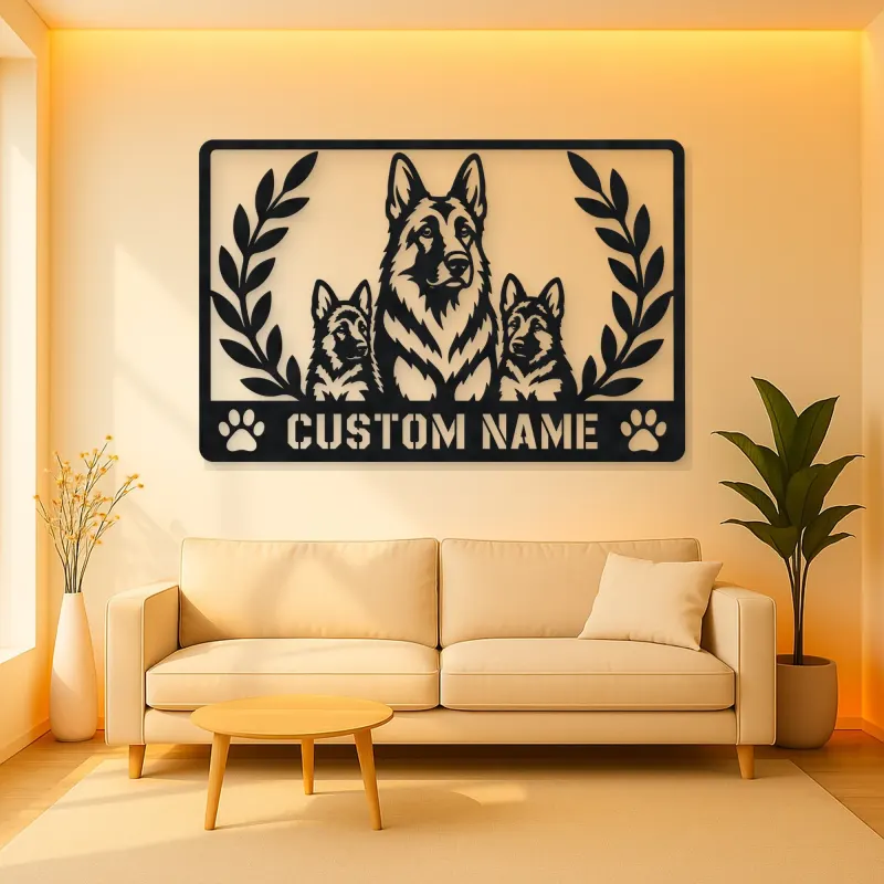 Personalized German Shepherd Family Metal Wall Art