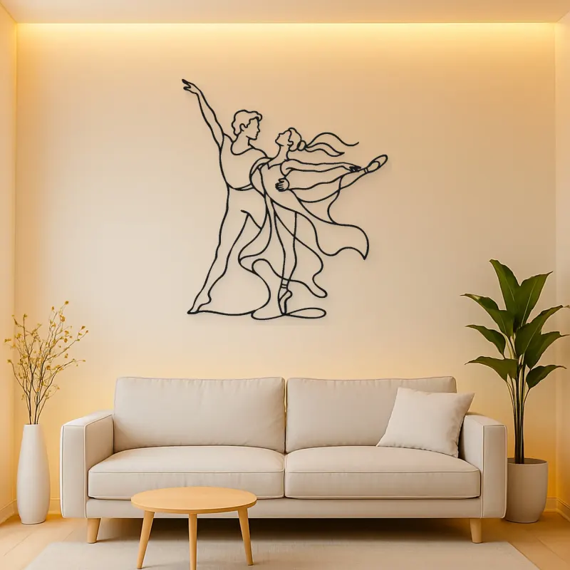 Ballet Pas De Deux Metal Wall Art | Couple Dance Wall Decor