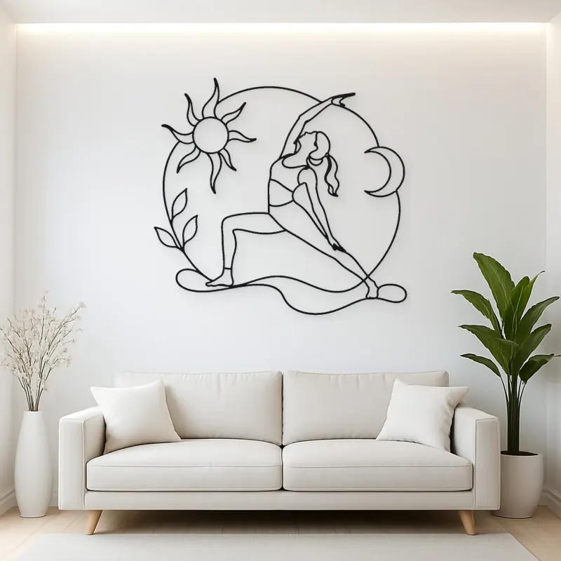 Reverse Warrior Arc Metal Wall Art | Yoga and Meditation Wall Decor