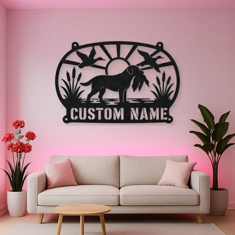 Personalized Duck Hunting Dog Metal Wall Art