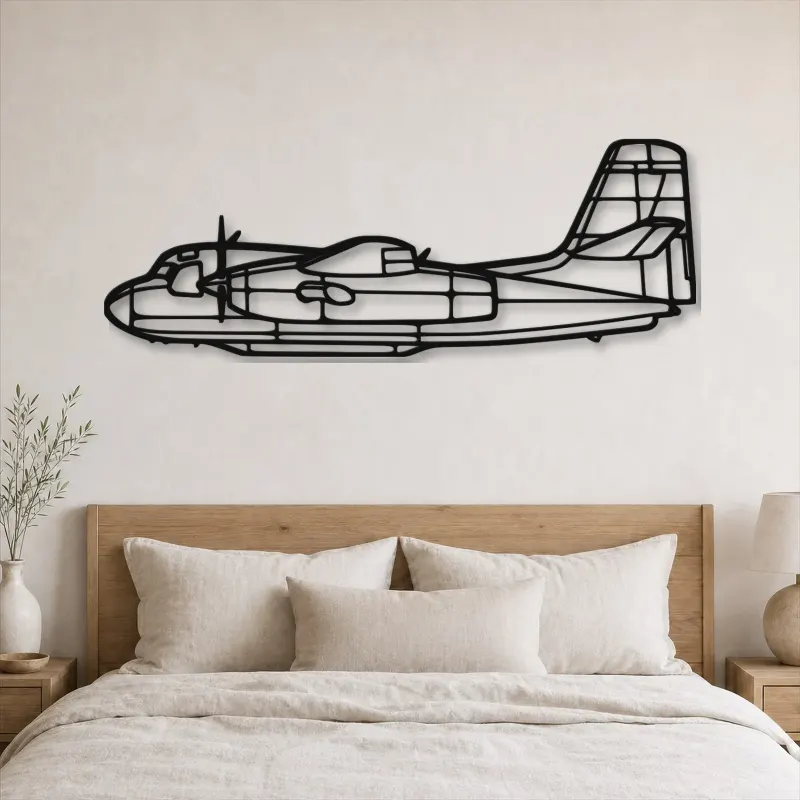 Silhouette en métal d'avion S-2T, décoration murale en métal, décoration aéronautique, décoration d'aviation