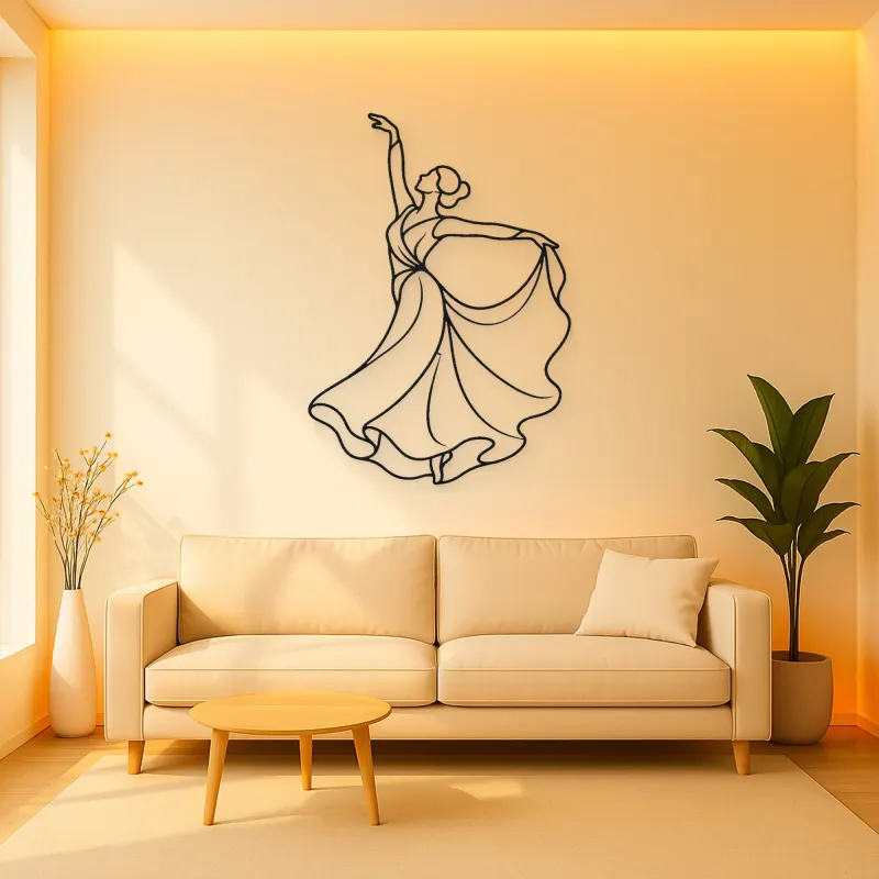 Stage Spotlight Dancer Metal Wall Art | Dance Silhouette Wall Decor