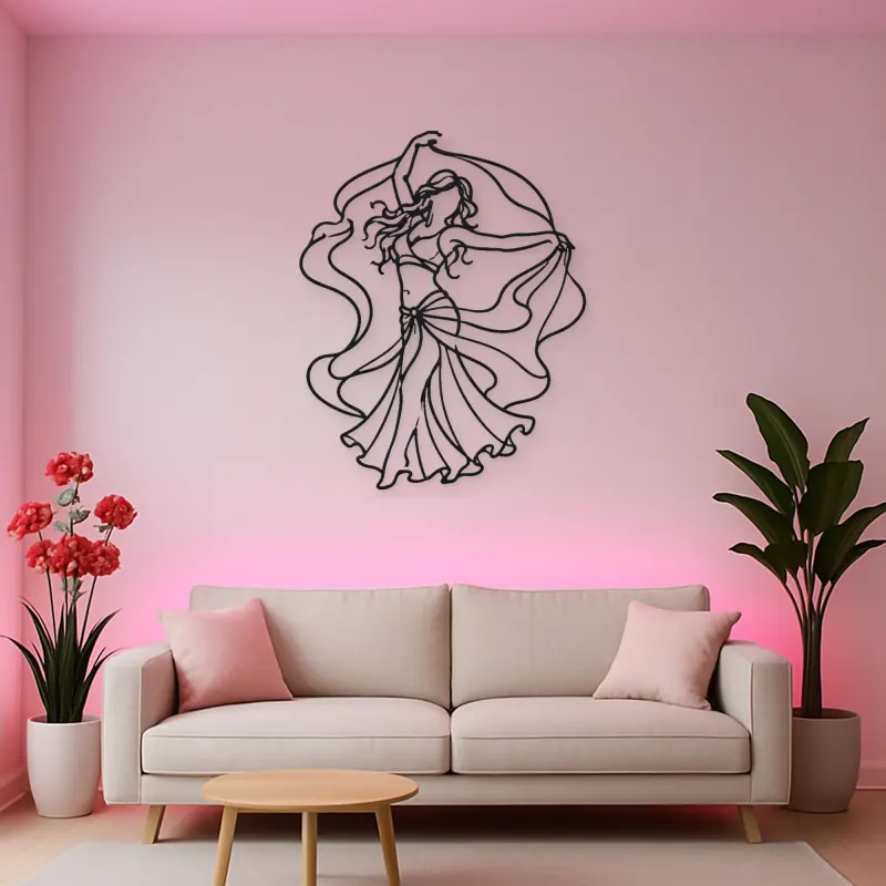 Belly Dance Silhouette Metal Wall Art | Dance Silhouette Wall Decor