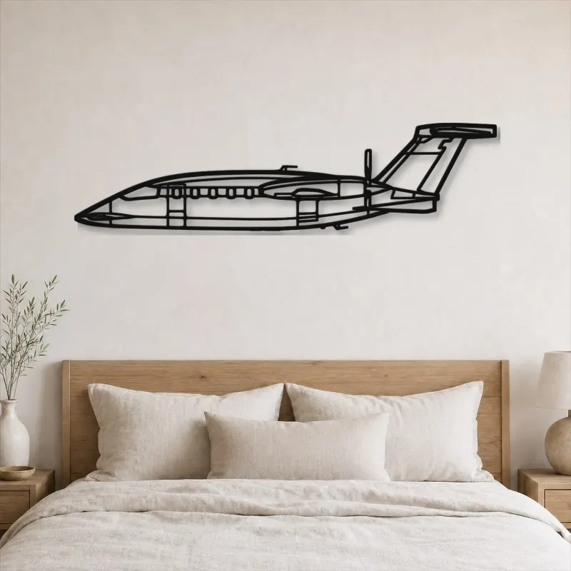 Silhouette d'avion en métal P-180 Avanti, décoration murale aéronautique