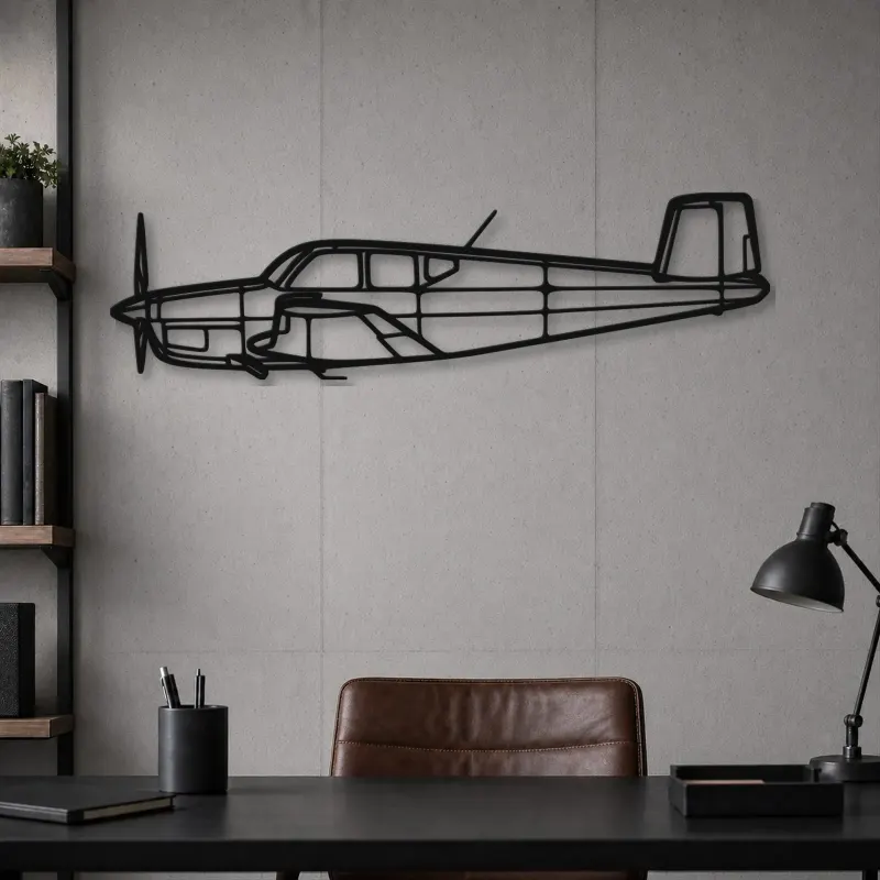 Silhouette d'avion Bonanza F35 en métal, Décoration murale en métal, Décor aéronautique, Décor d'aviation