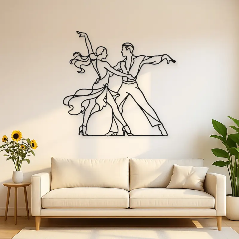 Cha Cha Pose Metall-Wandkunst | Paar Tanz Wanddeko