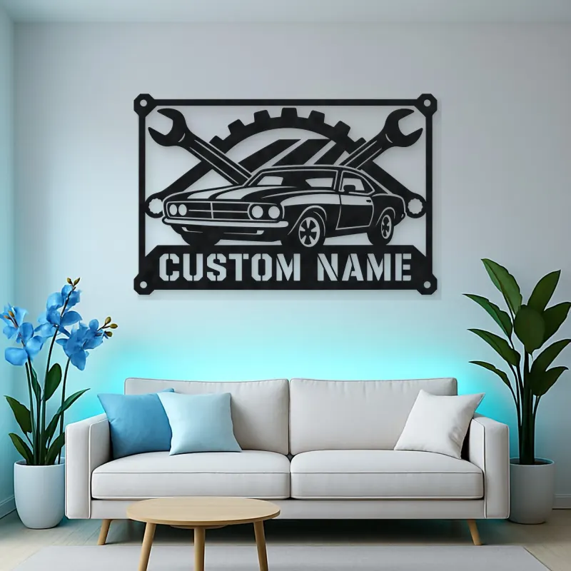 Personalized Classic Muscle Car Metal Wall Art