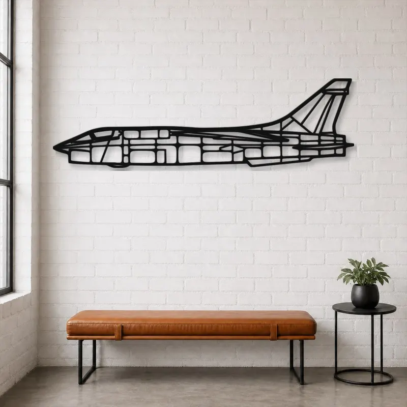 Silhouette de l'avion RF-8G en métal, décoration murale en métal, décoration aéronautique, décoration d'aviateur
