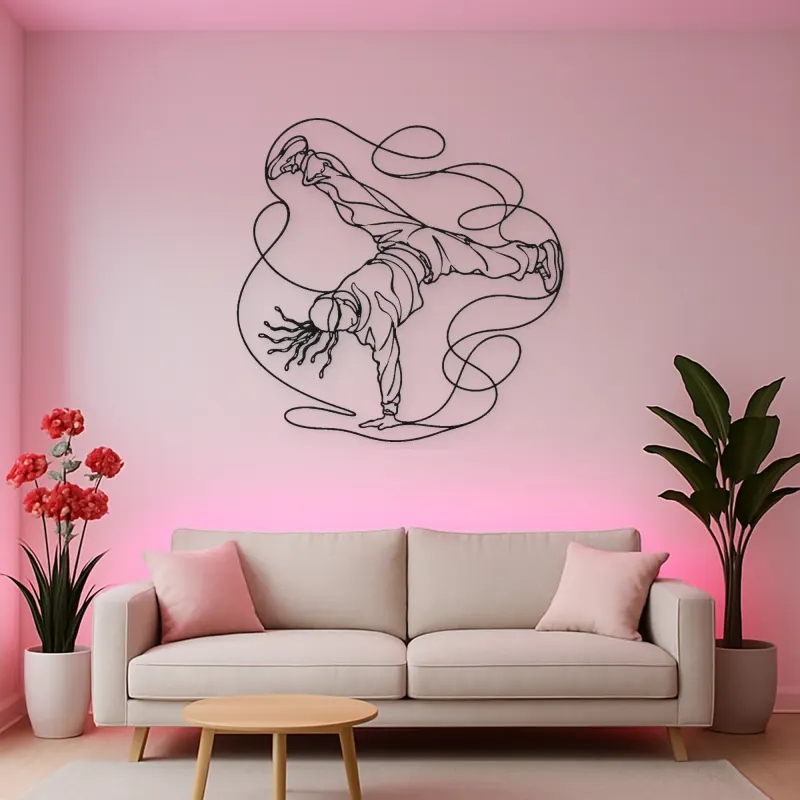 Breakdance Windmill Metal Wall Art | Dance Silhouette Wall Decor