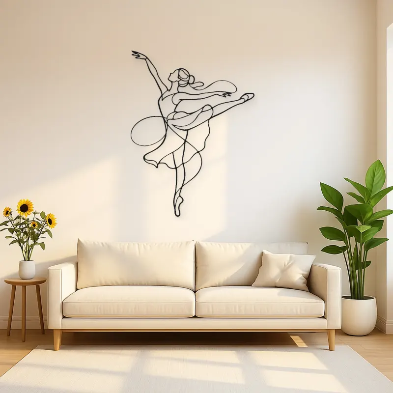 Ballet Attitude Pose Metal Wall Art | Dance Silhouette Wall Decor
