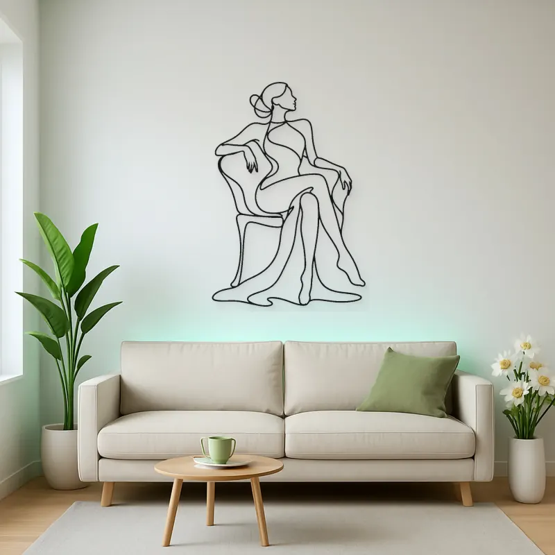 Poised Chair Muse Metal Wall Art | Fashion Figure Wall Decor