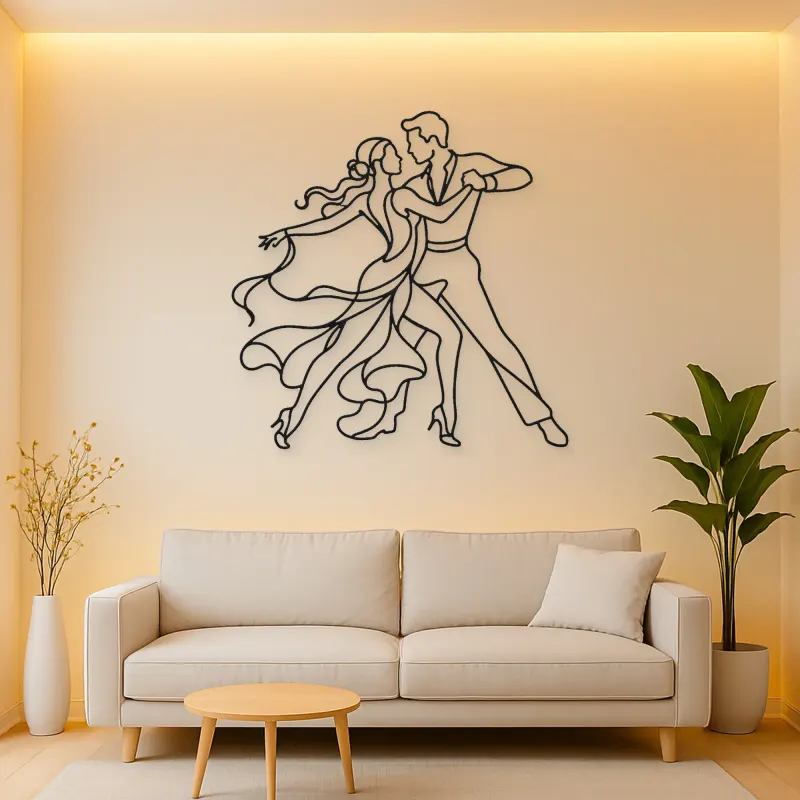 Rumba Body Line Metal Wall Art | Couple Dance Wall Decor