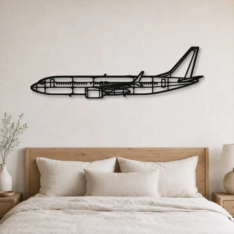 Silhouette d'avion en métal 737, décoration murale en métal, décoration aéronautique, cadeau pour pilote