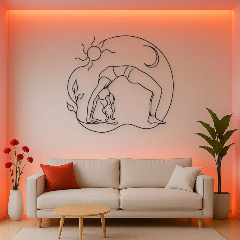 Bridge Pose Arc Metal Wall Art | Yoga and Meditation Wall Decor