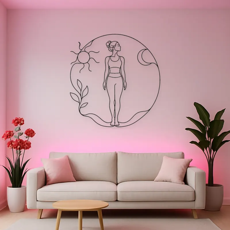 Mountain Pose Flow Metal Wall Art | Yoga and Meditation Wall Decor