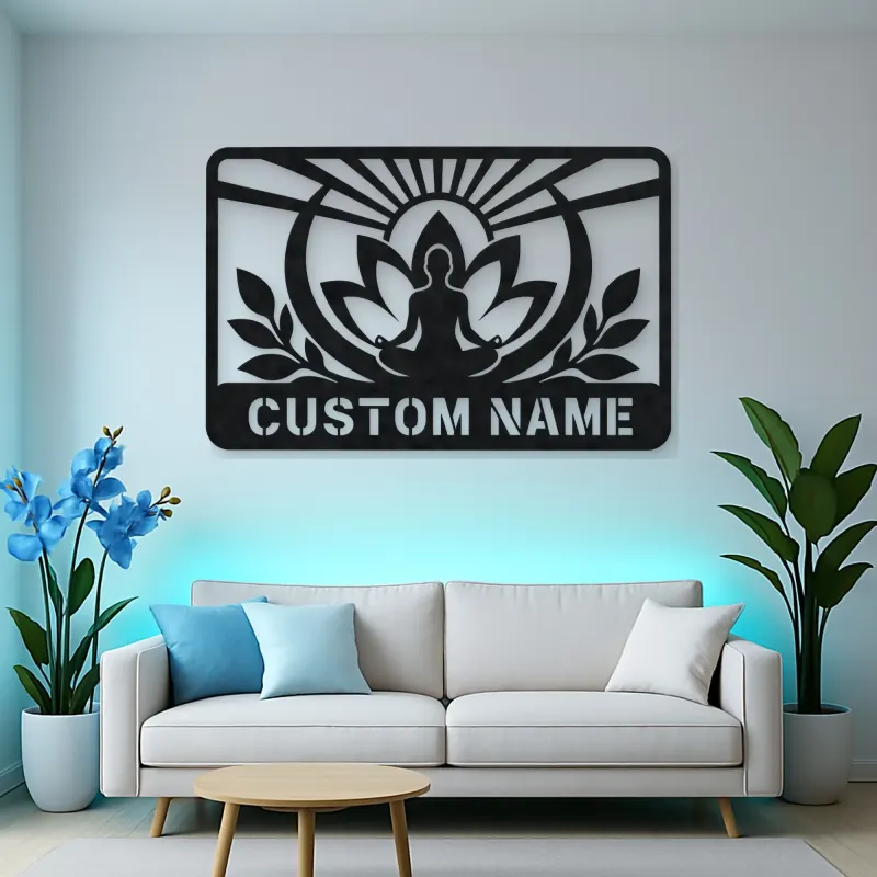 Personalized Meditation Lotus Metal Wall Art