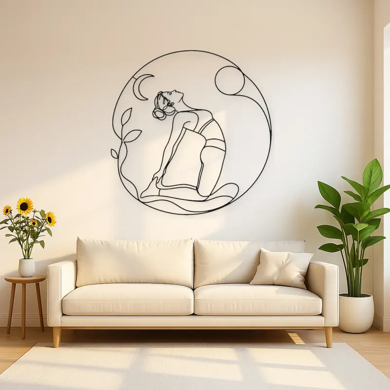 Camel Pose Open Heart Metal Wall Art | Yoga and Meditation Wall Decor
