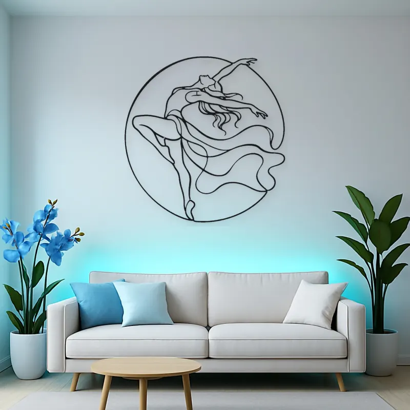 Contemporary Back Arch Metal Wall Art | Dance Silhouette Wall Decor