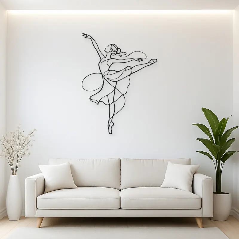 Ballet Attitude Pose Metal Wall Art | Dance Silhouette Wall Decor