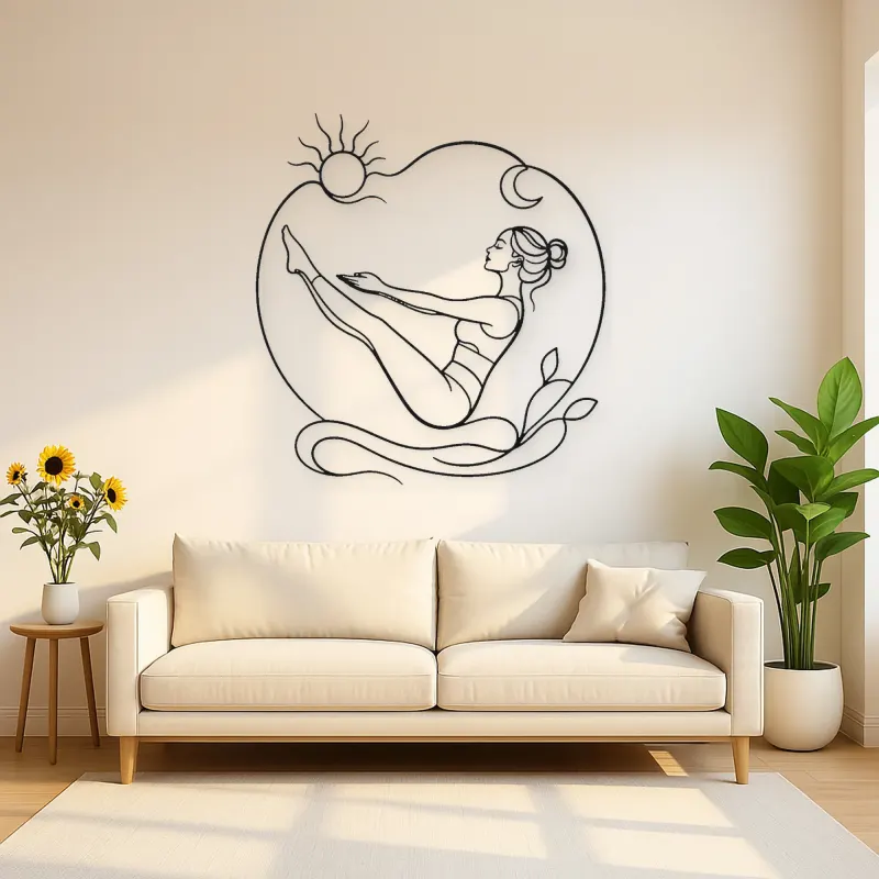 Boat Pose Balance Metal Wall Art | Yoga and Meditation Wall Decor