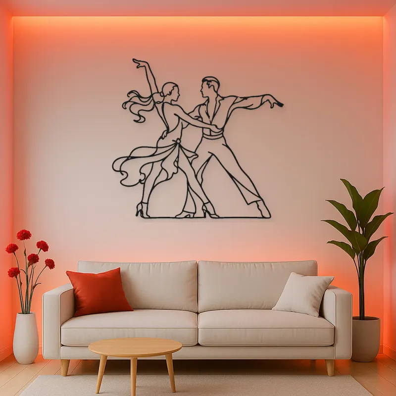 Cha Cha Pose Metal Wall Art | Couple Dance Wall Decor