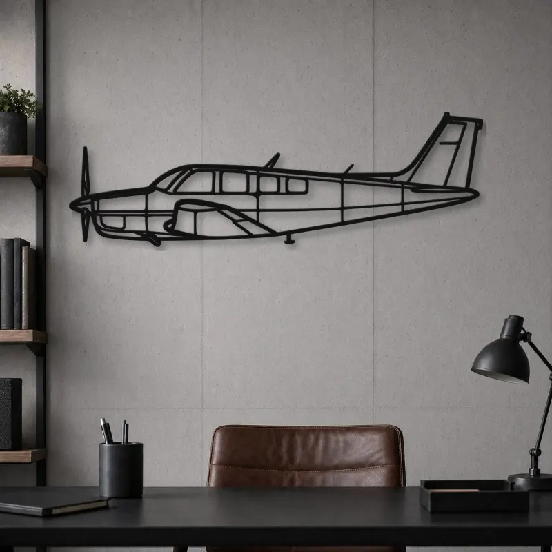 Silhouette d'avion Bonanza A36 en métal, Décoration murale en métal, Décor aéronautique, Décor d'aviation