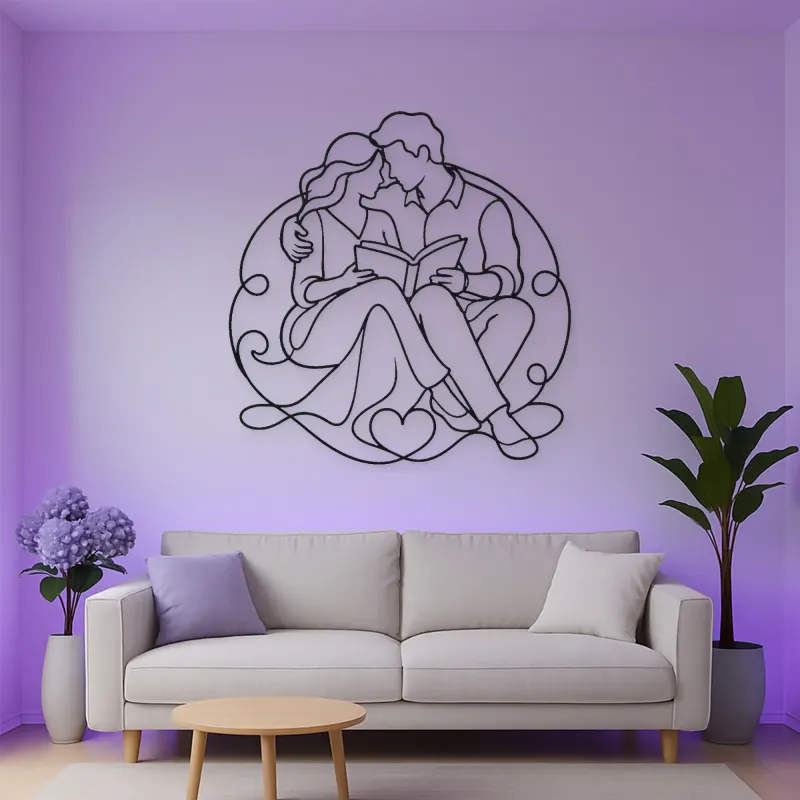 Shared Book Couple Metal Wall Art | Romantic Couple Decor