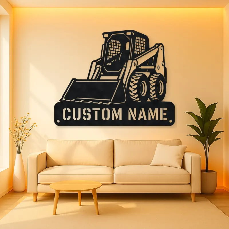 Personalized Skid Steer Loader Front Bucket Metal Wall Art