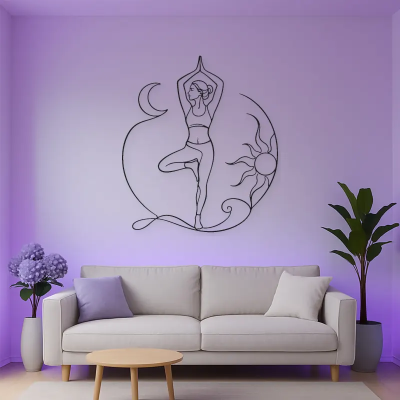Tree Pose Balance Metal Wall Art | Yoga and Meditation Wall Decor